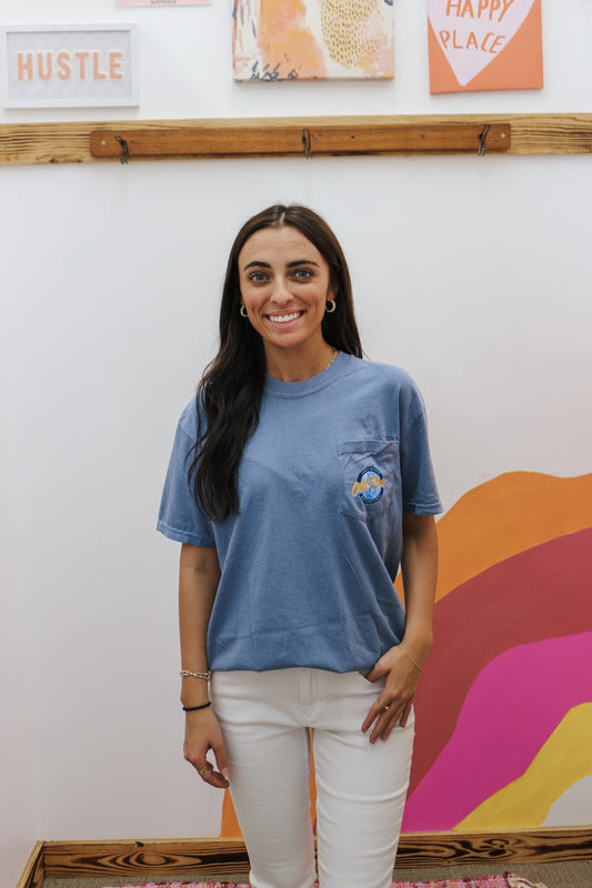 Unisex Blue Old Row Logo Tee