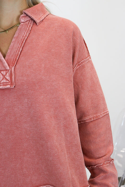 Running Errands Textured Top -2 Colors