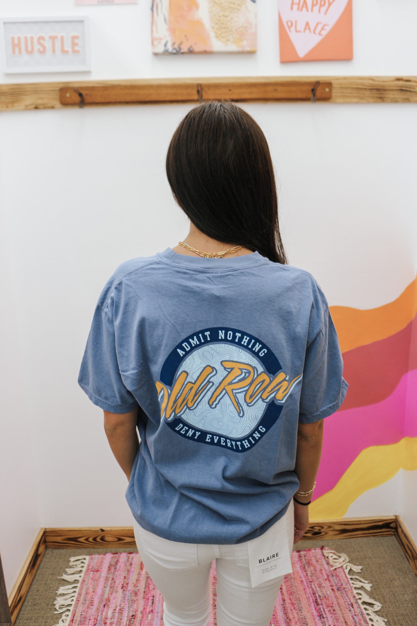 Unisex Blue Old Row Logo Tee