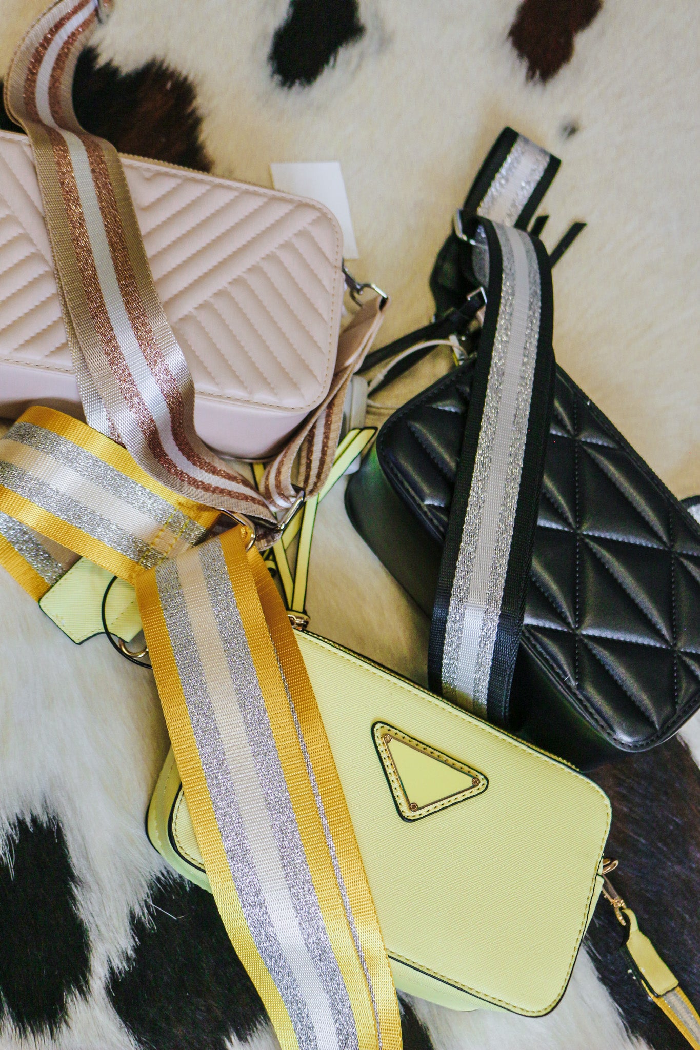 2 in 1 Smooth Zipper Crossbody Bag & Wallet Set- Yellow