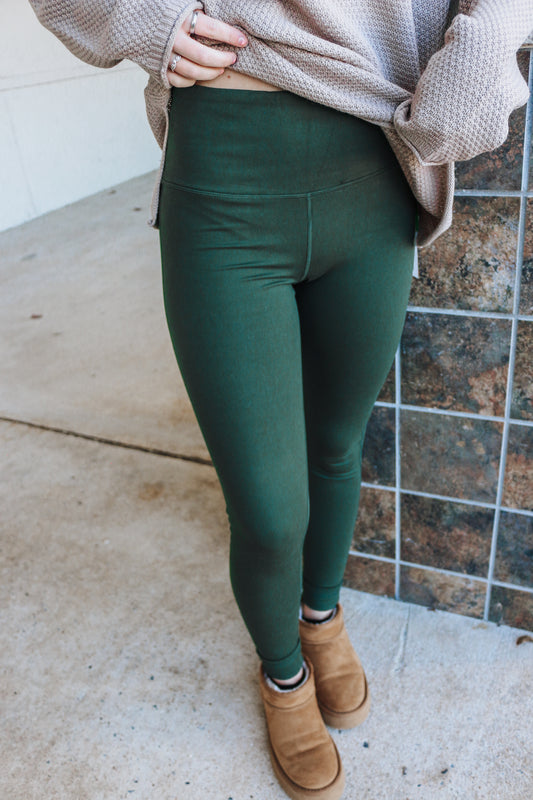 All This Time Forest Green Leggings