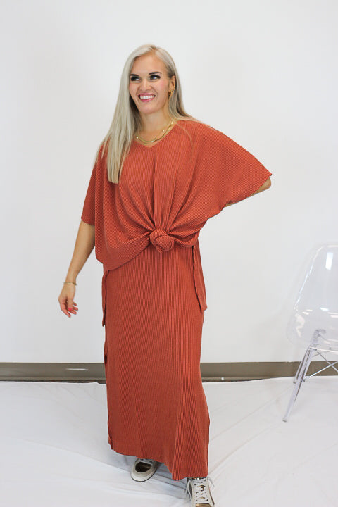 Poolside Travel Ribbed Rust Set