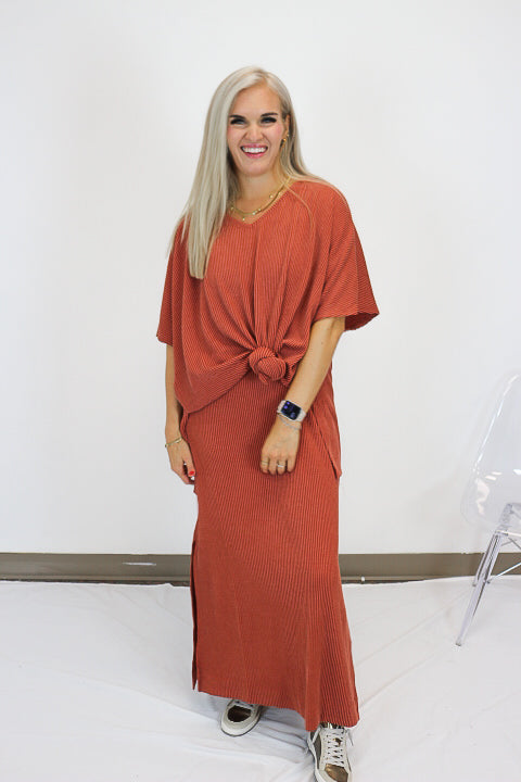 Poolside Travel Ribbed Rust Set