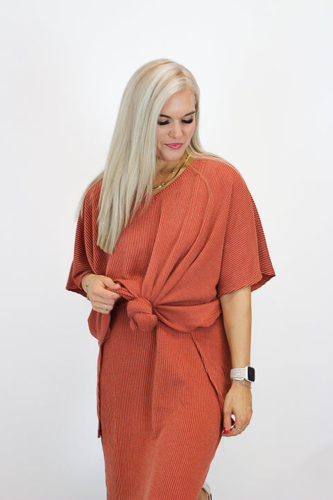 Poolside Travel Ribbed Rust Set