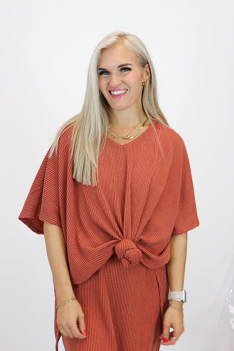 Poolside Travel Ribbed Rust Set