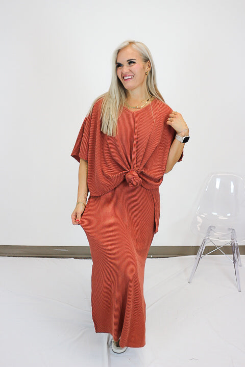 Poolside Travel Ribbed Rust Set