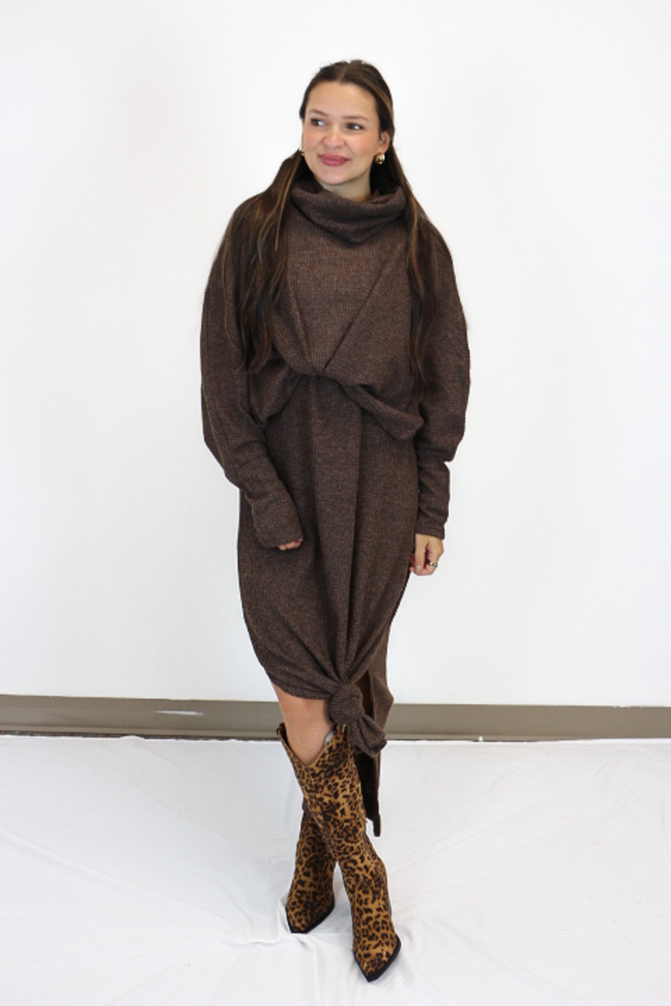 Diva Alert Knit Chocolate Brown Set