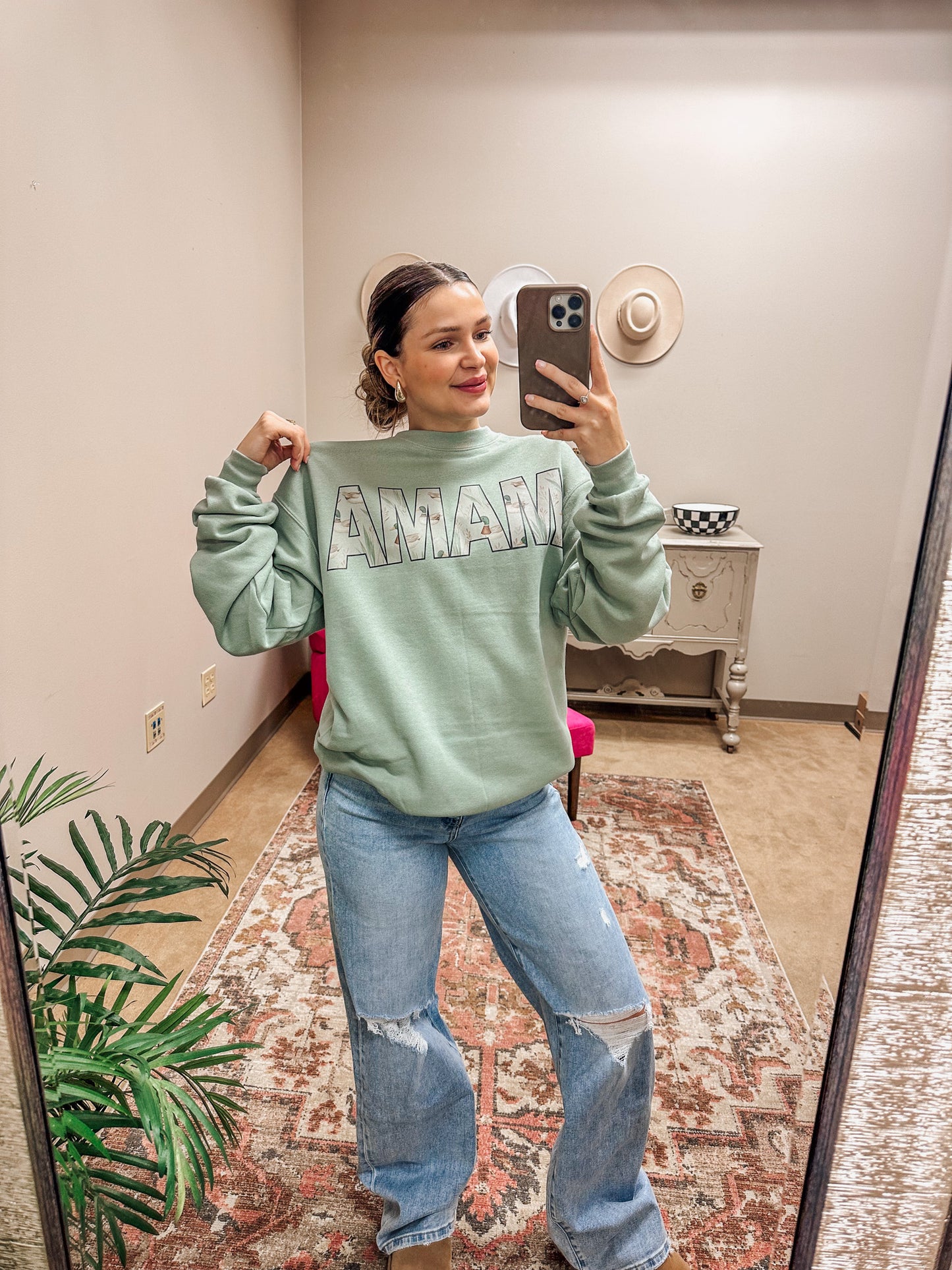 Mama Duck Sage Green Sweatshirt