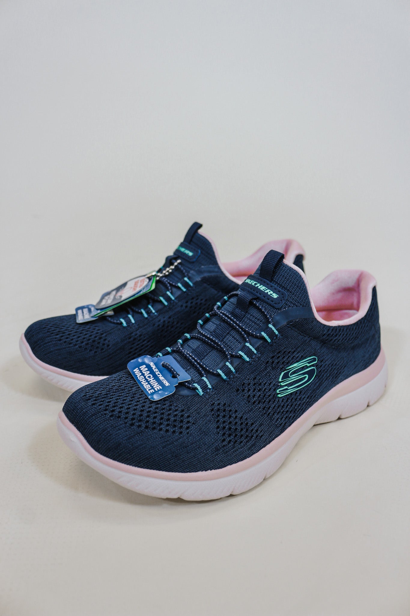 Summits Navy Pink Tennis Shoe By Skechers