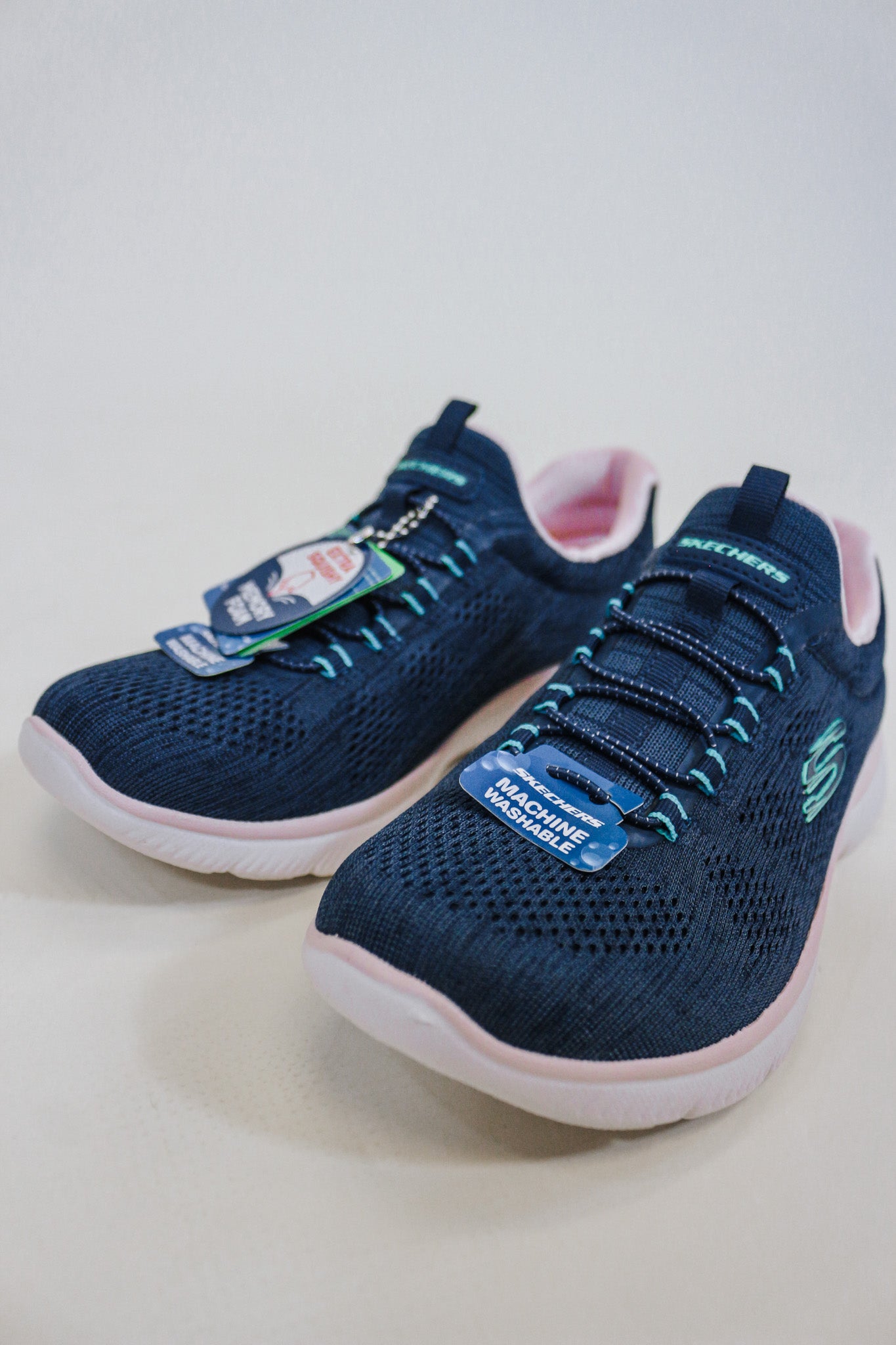 Summits Navy Pink Tennis Shoe By Skechers