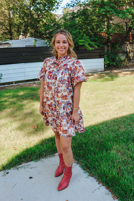 What Do You Seek Burgundy Floral Dress