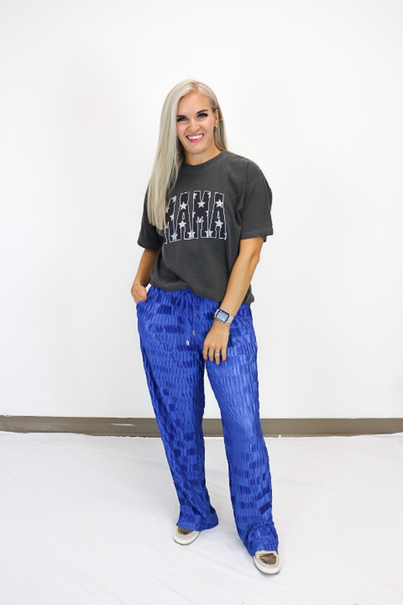 Sideline Cheer Royal Blue Wide Leg Pants