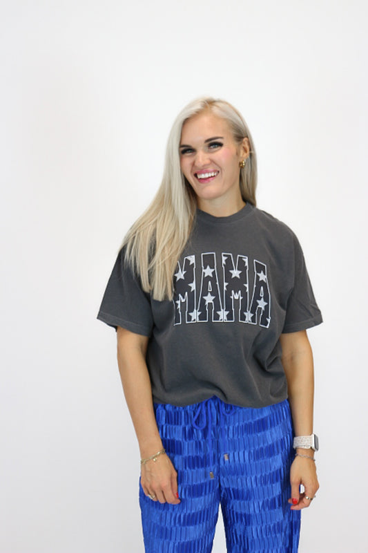 Mama Stars Pepper Grey Graphic Tee