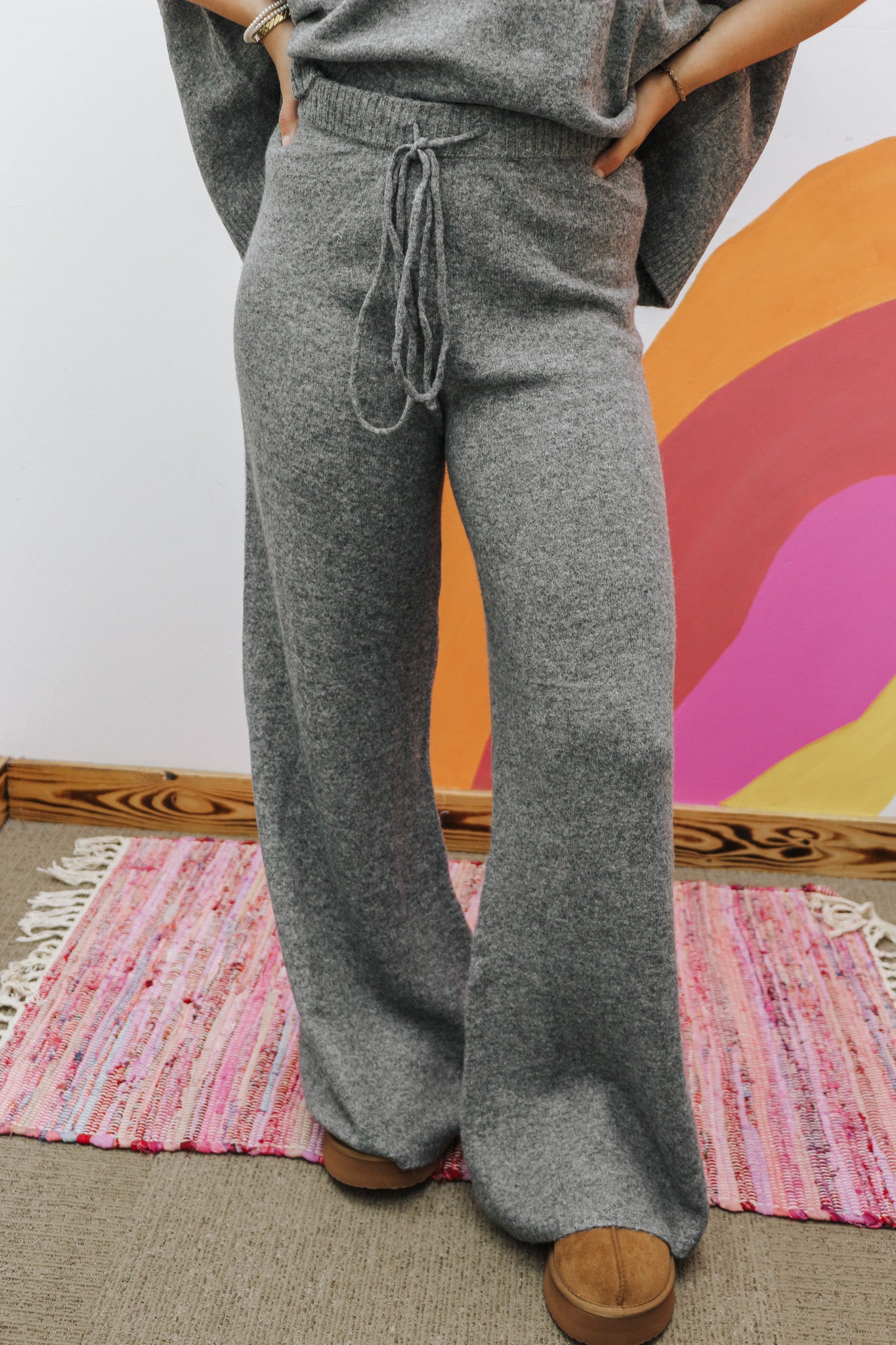 Cabin Fever Charcoal Grey Knit Pants