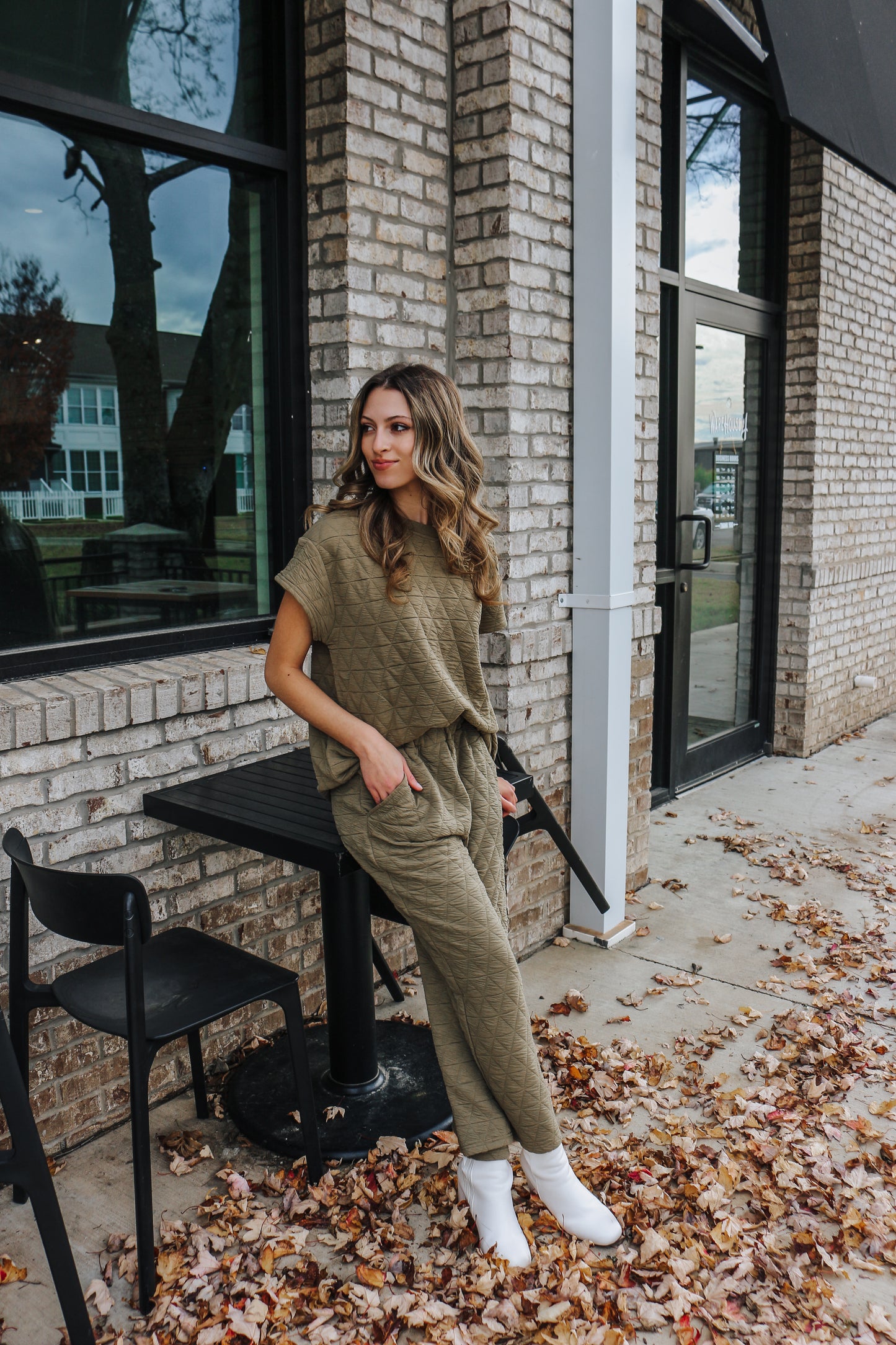 Staying Toasty Olive Quilt Lounge Pants