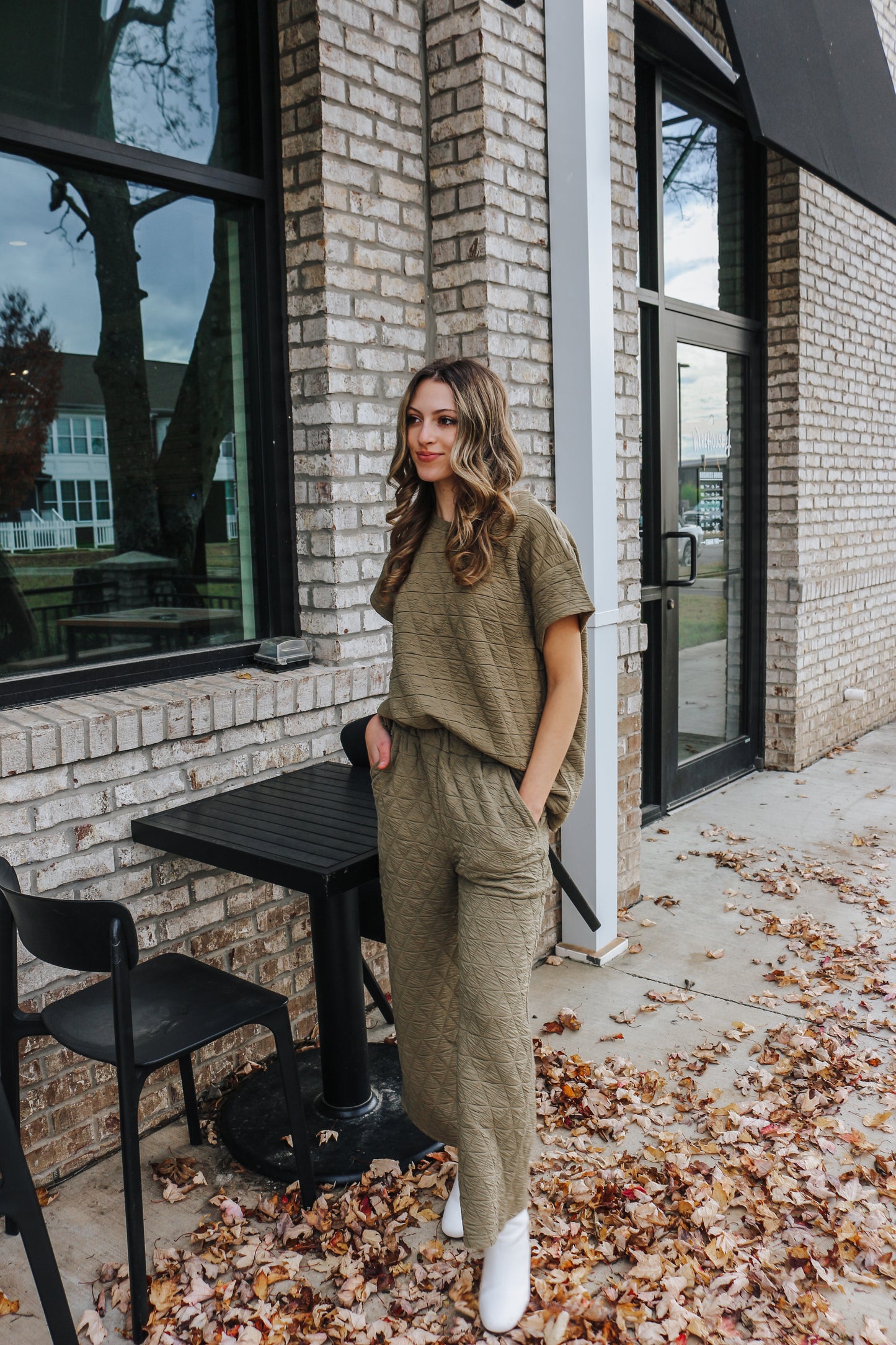 Staying Toasty Olive Quilt Lounge Pants