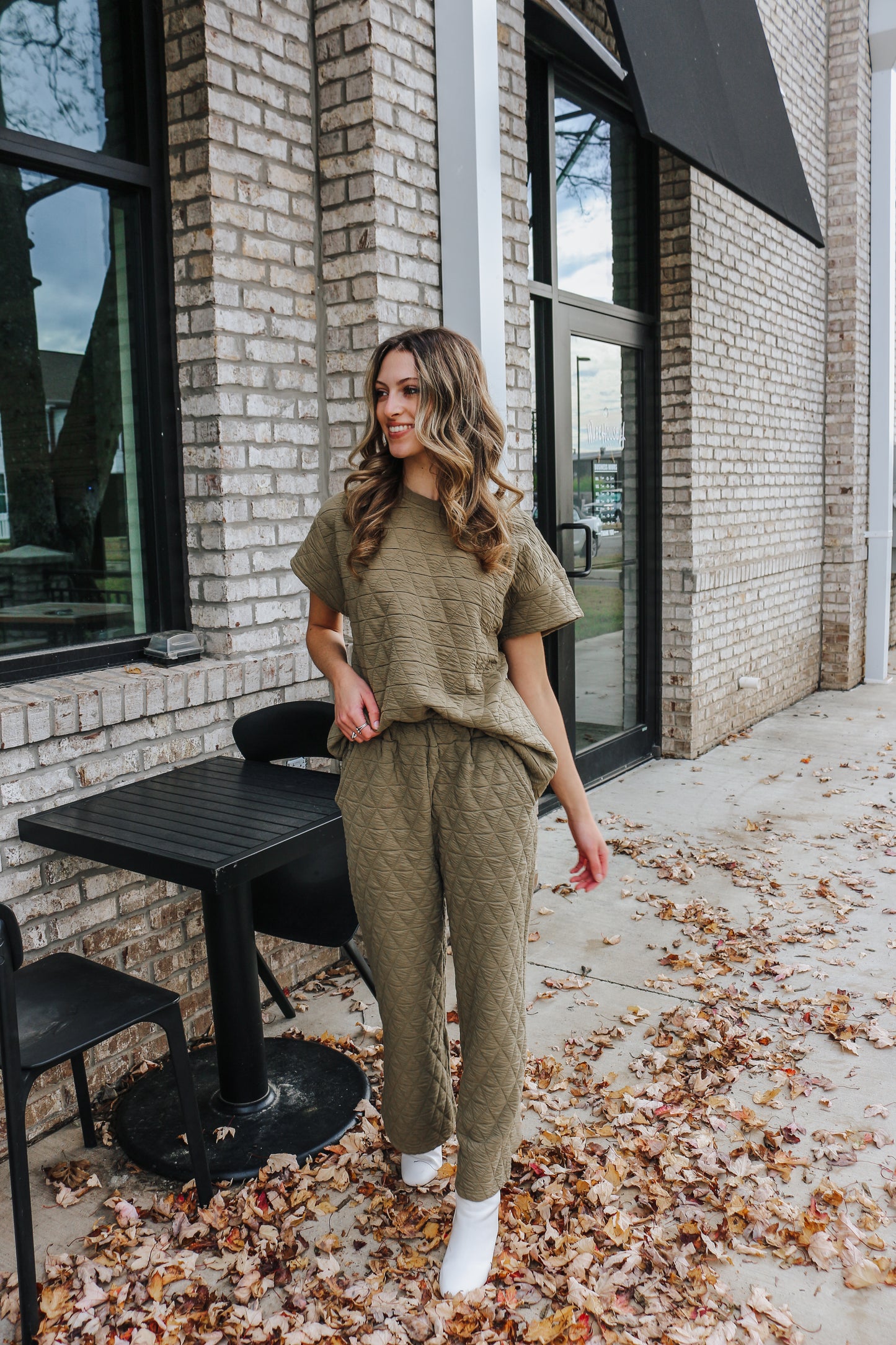 Staying Toasty Olive Quilt Lounge Pants