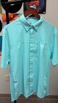 Under Armour men's Fish Pro Hybrid woven button-down shirt, shown in one of five available colors