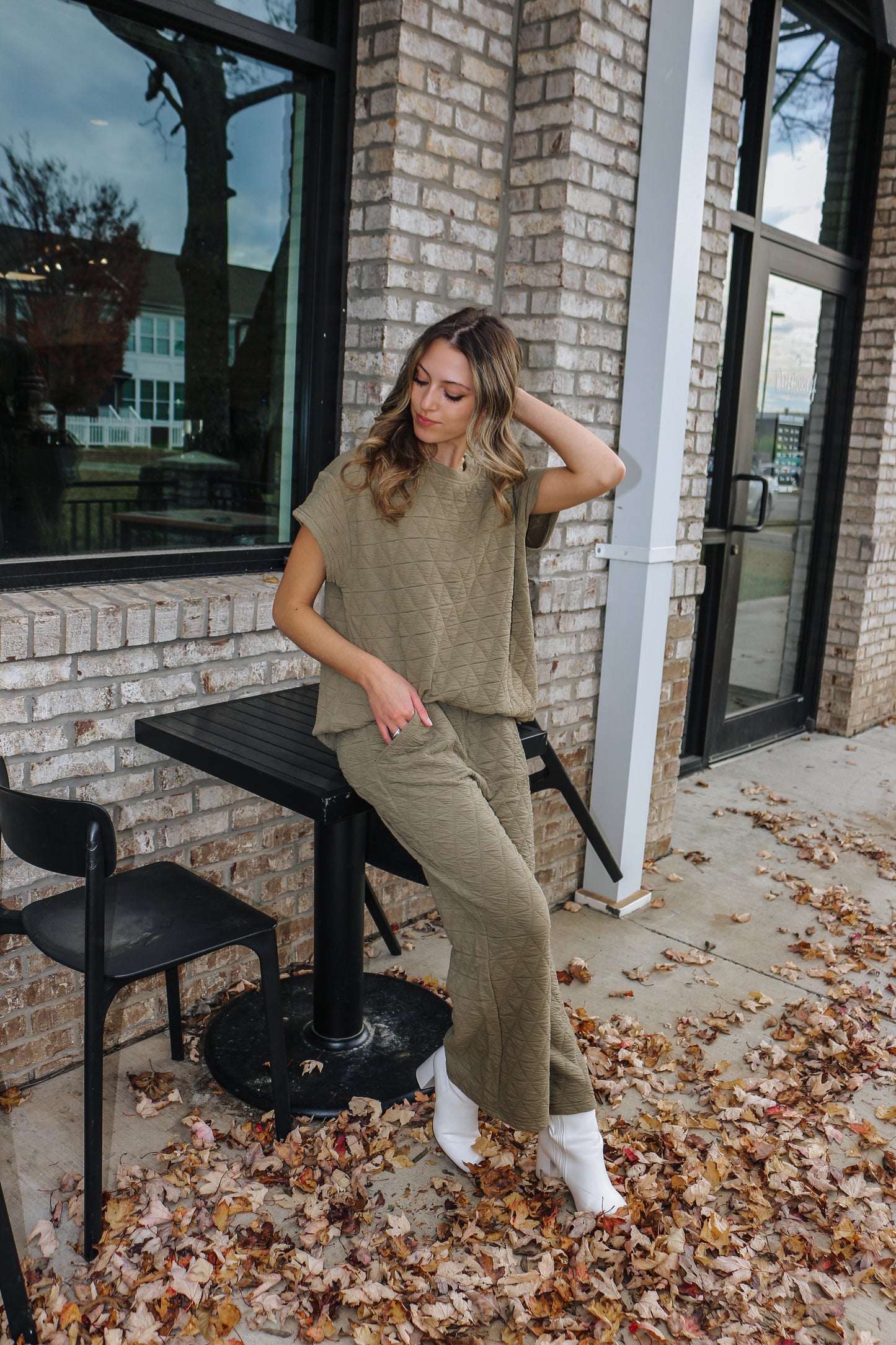 Staying Toasty Olive Quilt Lounge Pants