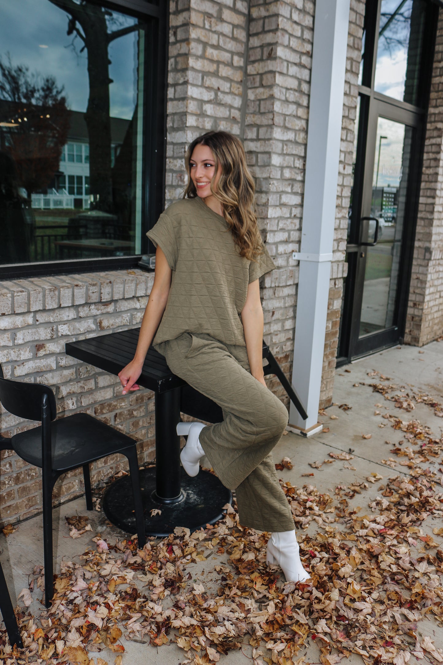 Staying Toasty Olive Quilt Lounge Pants