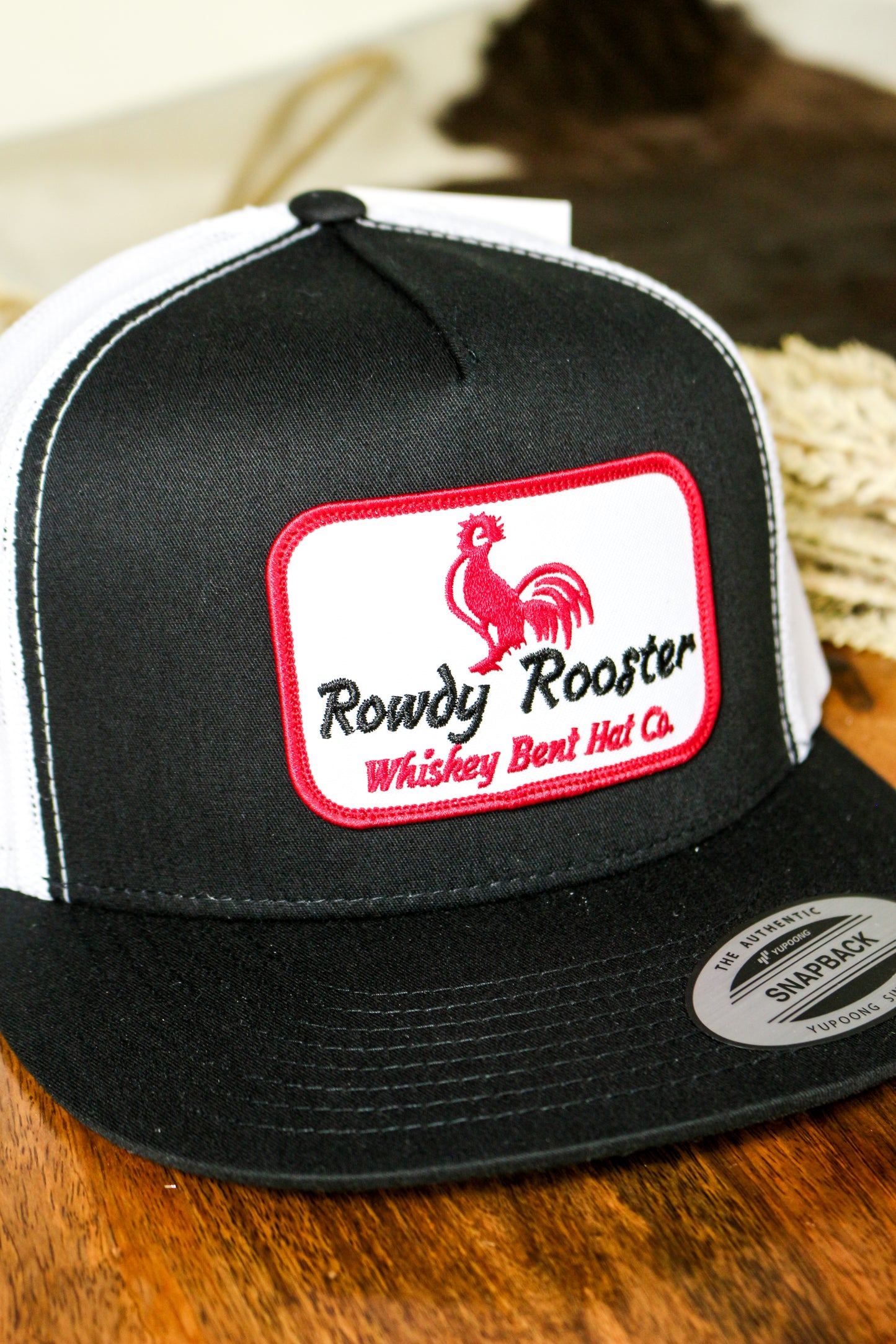 Rowdy Rooster Black & White Cap