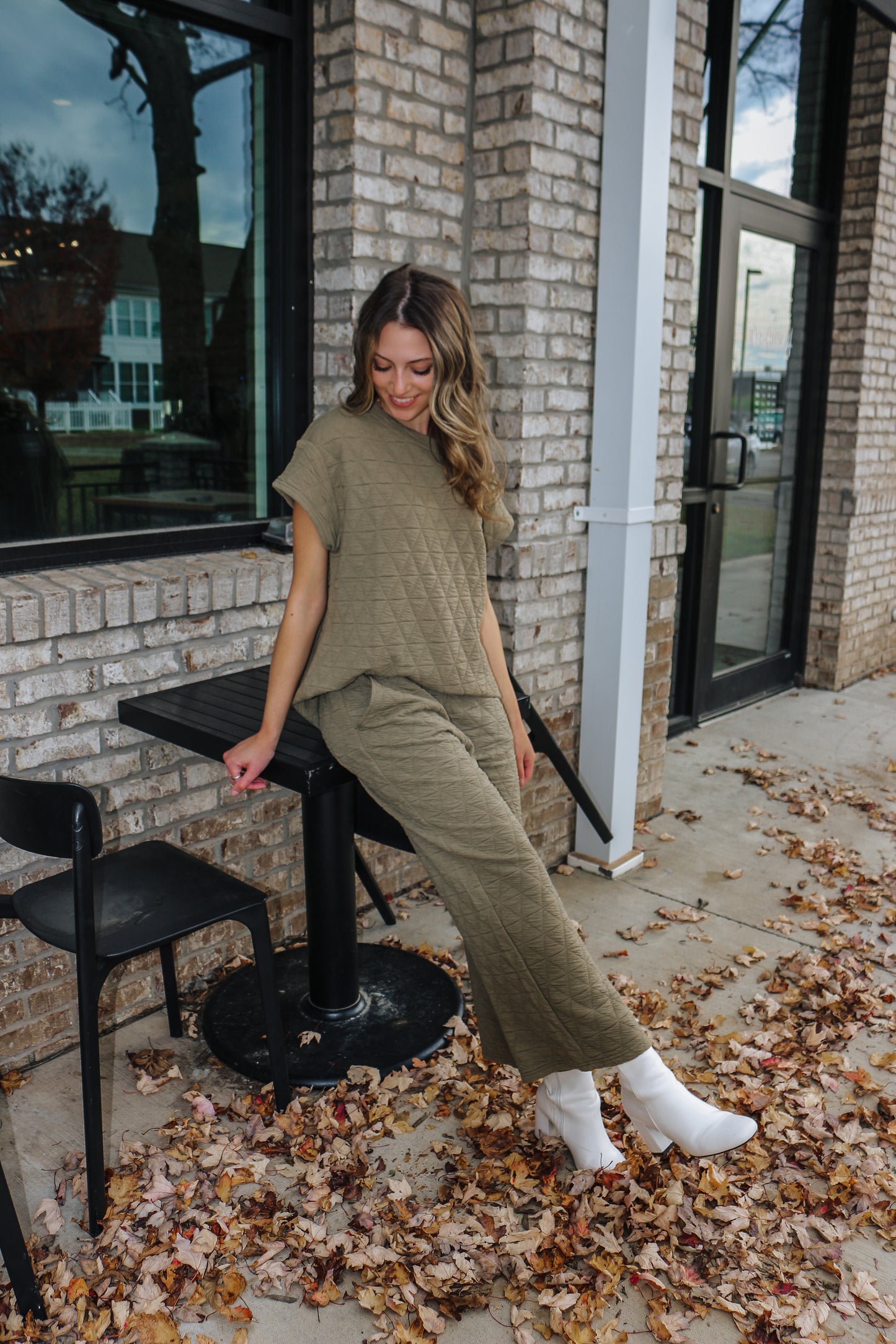 Staying Toasty Olive Quilt Lounge Pants