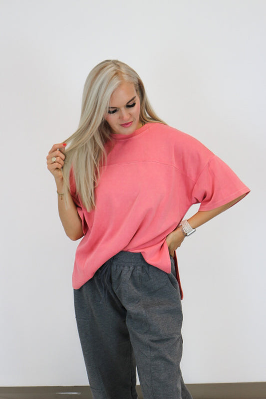 Not Looking Back Pink Solid Top