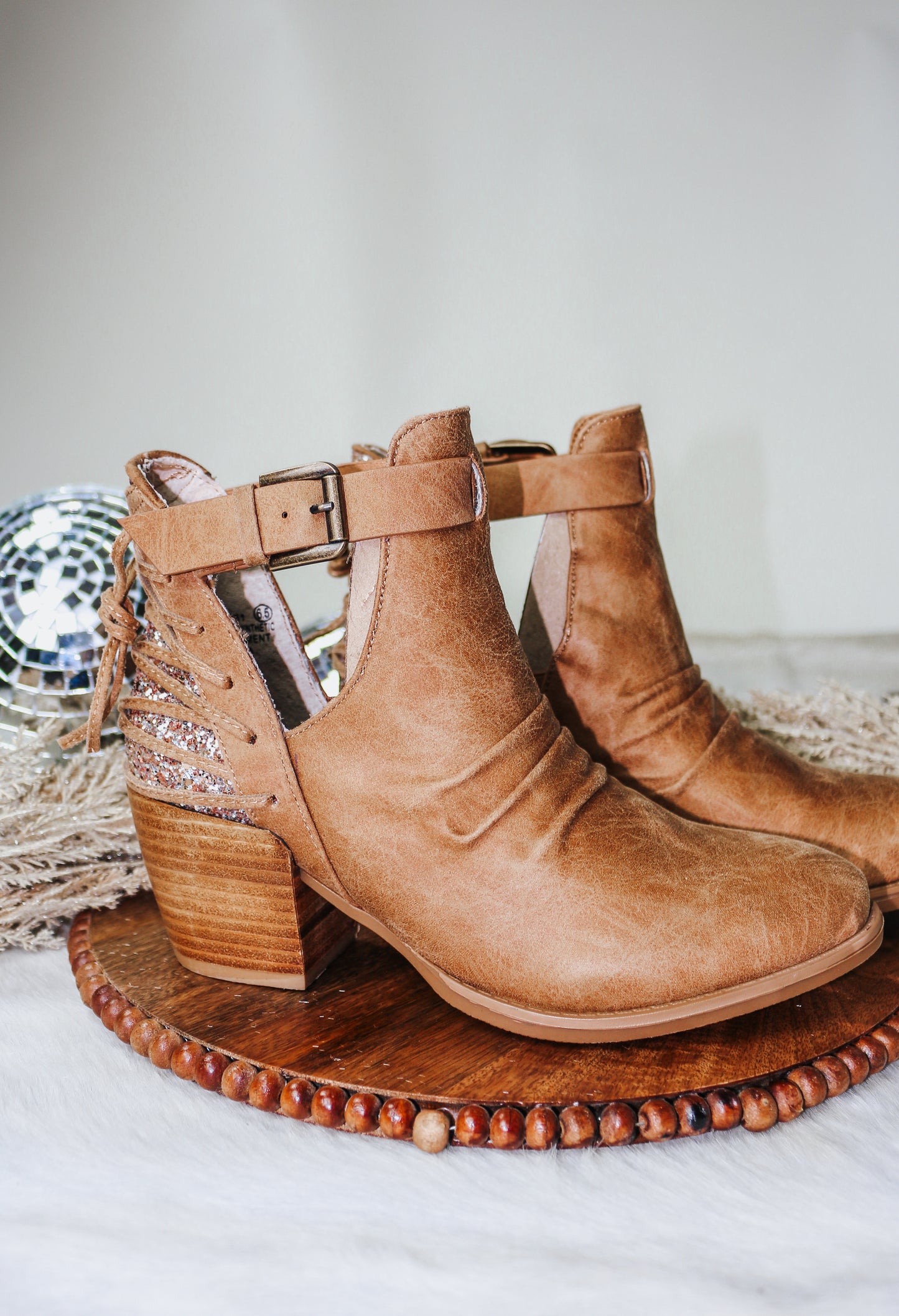 Zane Tan Brown Heeled Booties