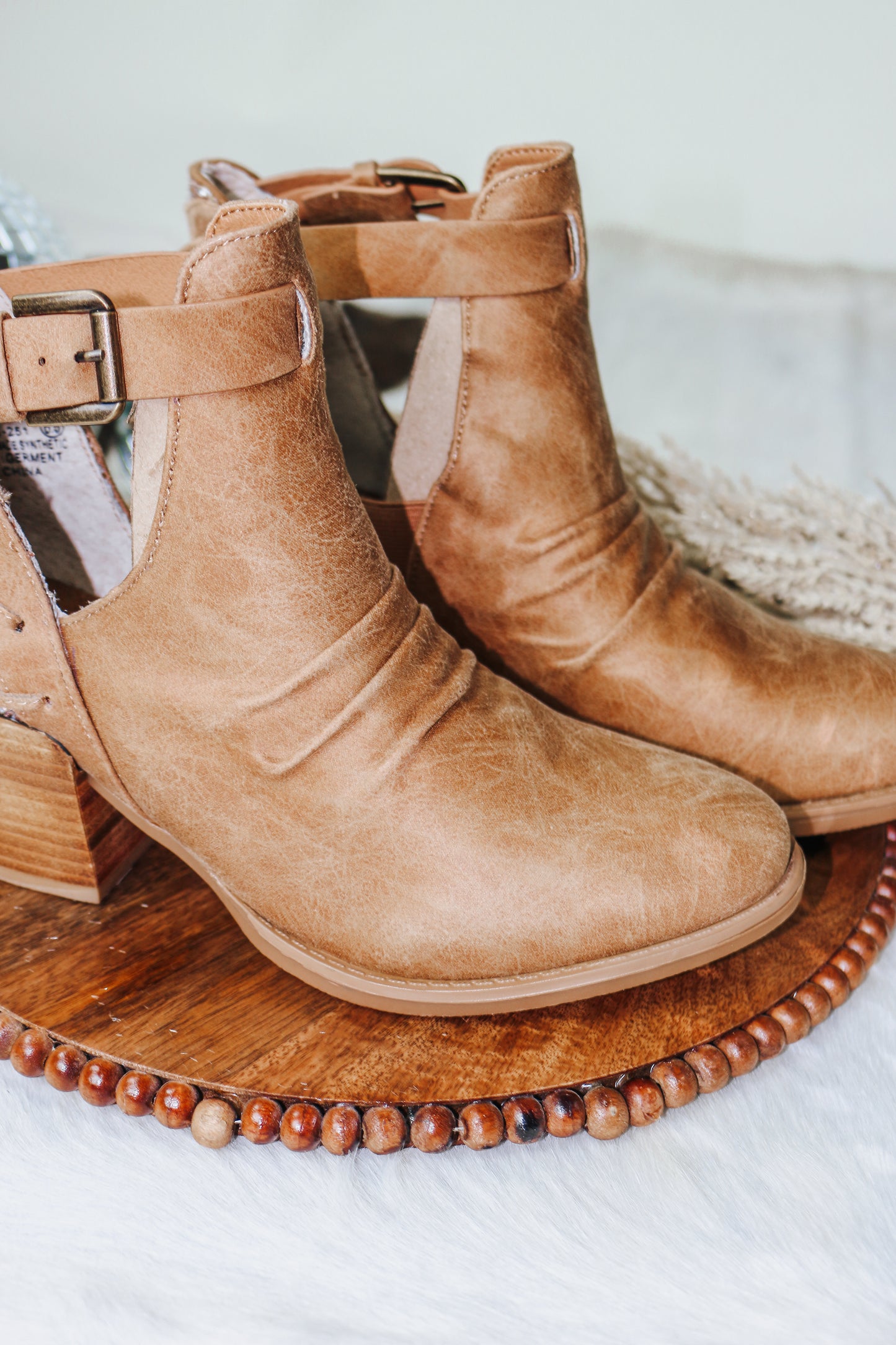 Zane Tan Brown Heeled Booties