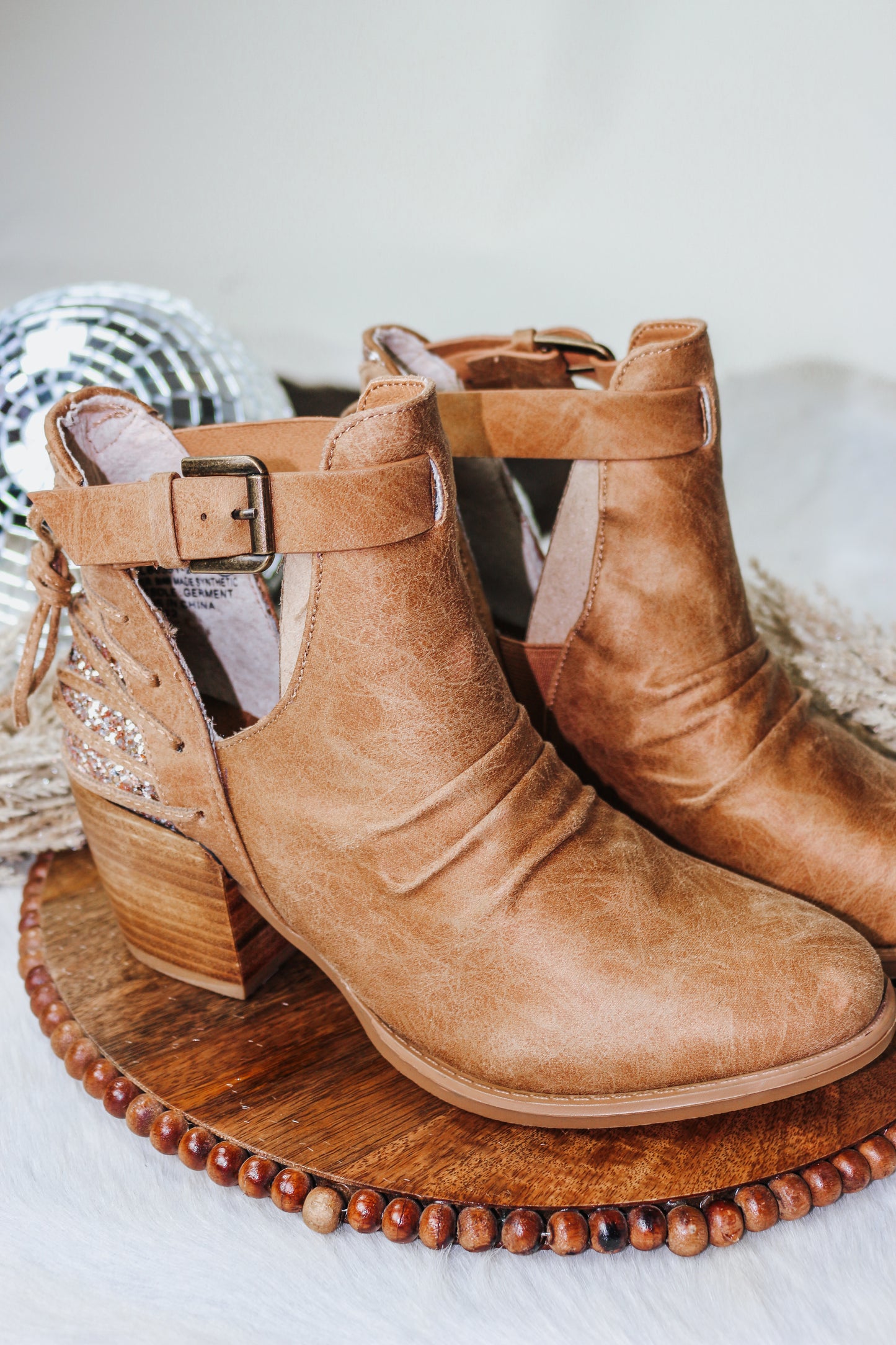 Zane Tan Brown Heeled Booties