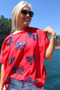 Americana sequin top, shown in one of three available colors