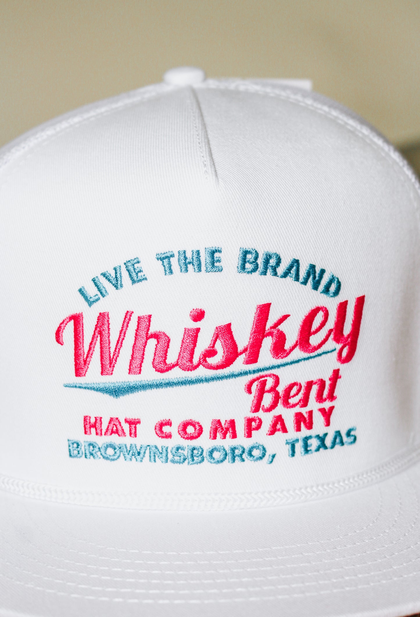 Whiskey Bent White On White Mesh Cap