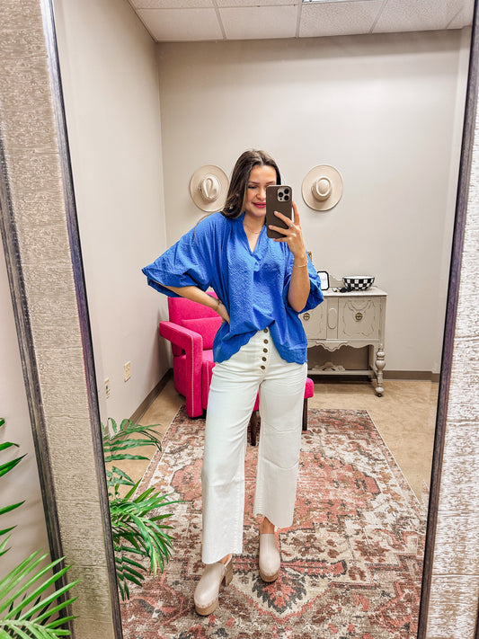 Dream Job Ocean Blue Blouse