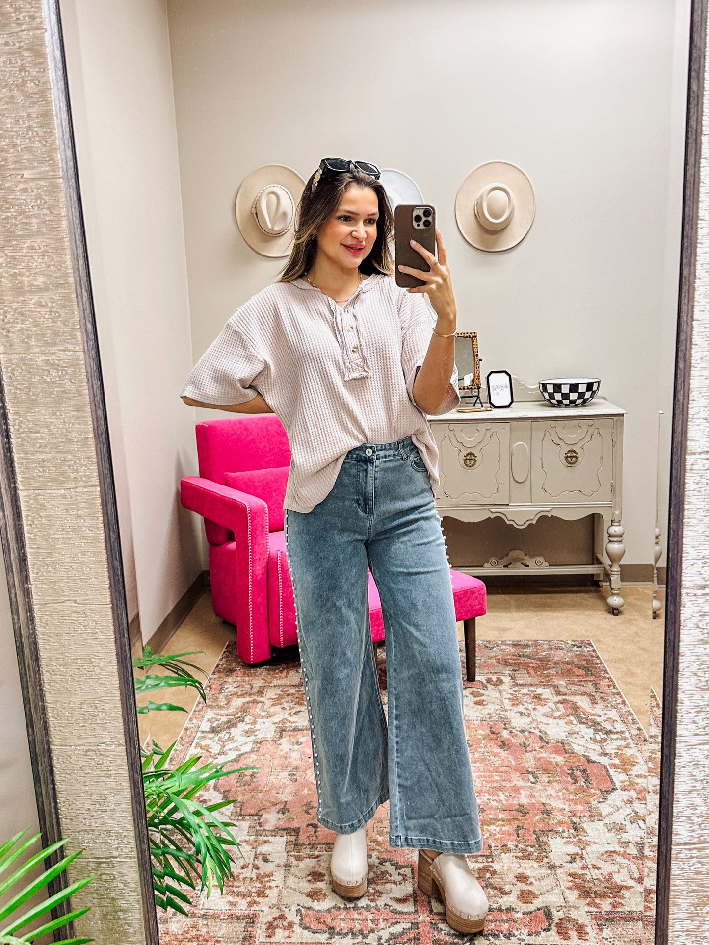 Feminine Energy Denim Pearl Jeans