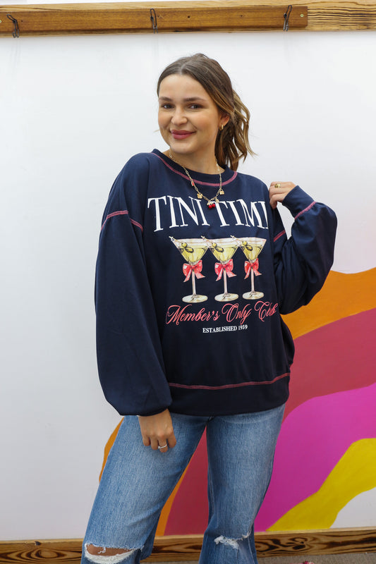 Tini Time Navy Blue Sweatshirt