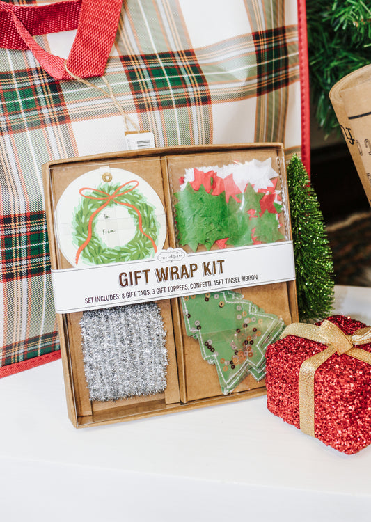 Christmas Wreath Green Gift Wrap Kit