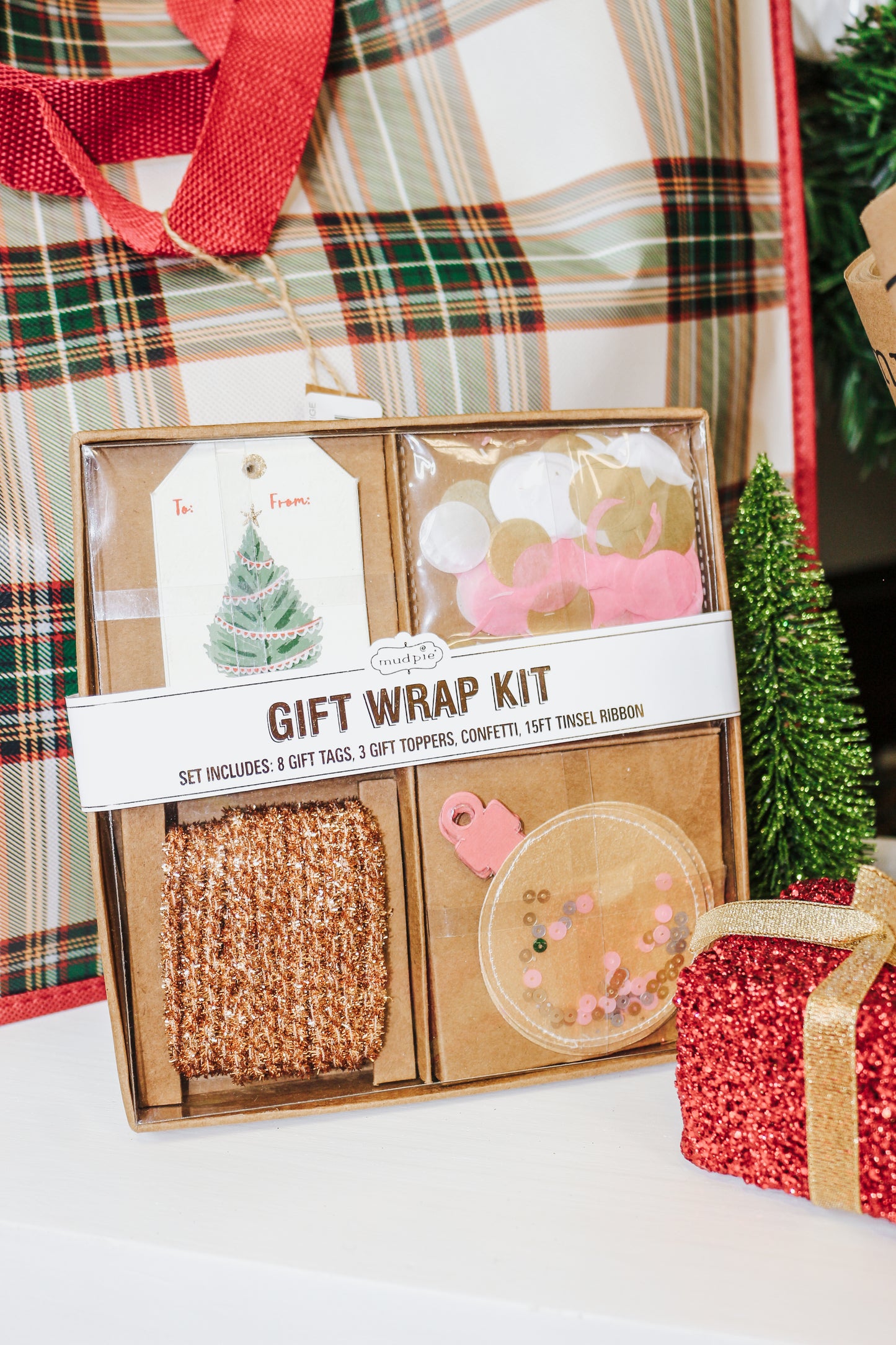 Christmas Tree Pink Gift Wrap Kit