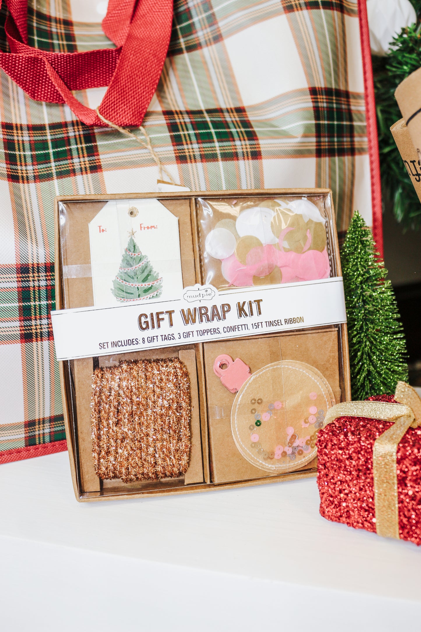 Christmas Tree Pink Gift Wrap Kit