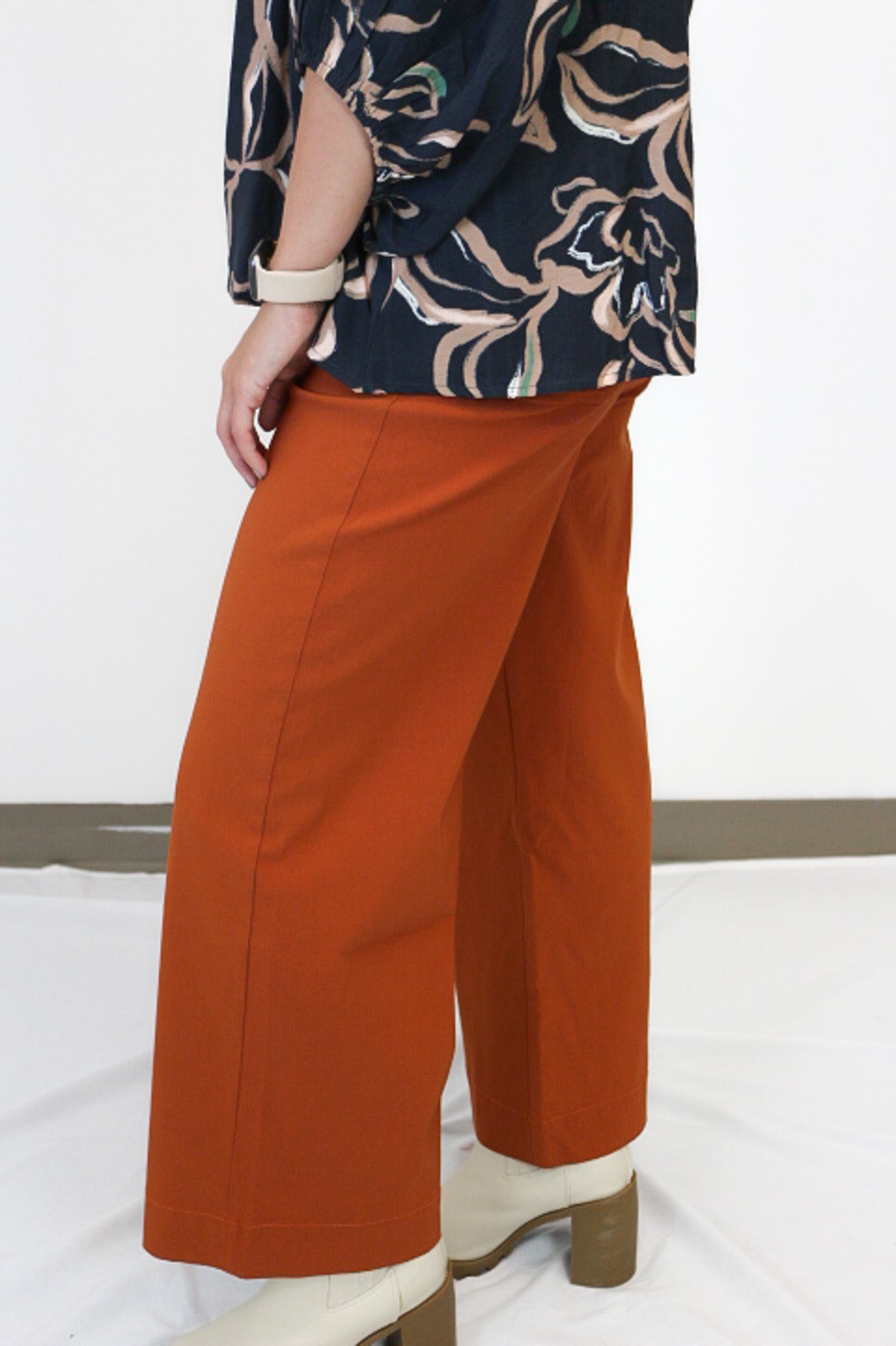 Jake Wide Leg Rust Denim Jeans By Mud Pie