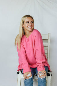So Lovely Cotton Candy Pink Sweater
