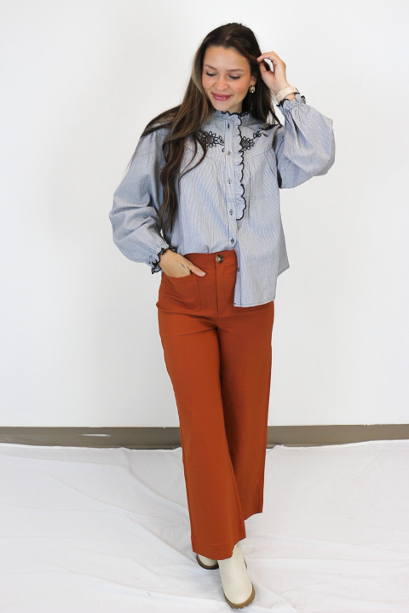 Meant To Shine Hilary Black Stripe Blouse