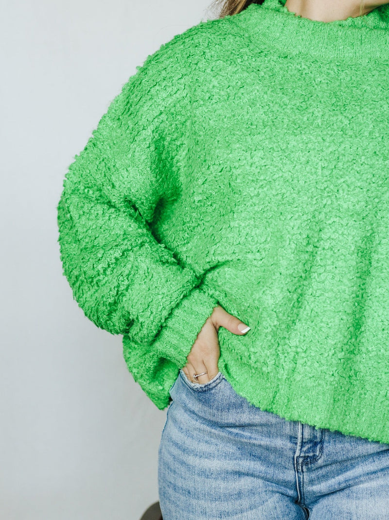 All Night Long Green Sweater