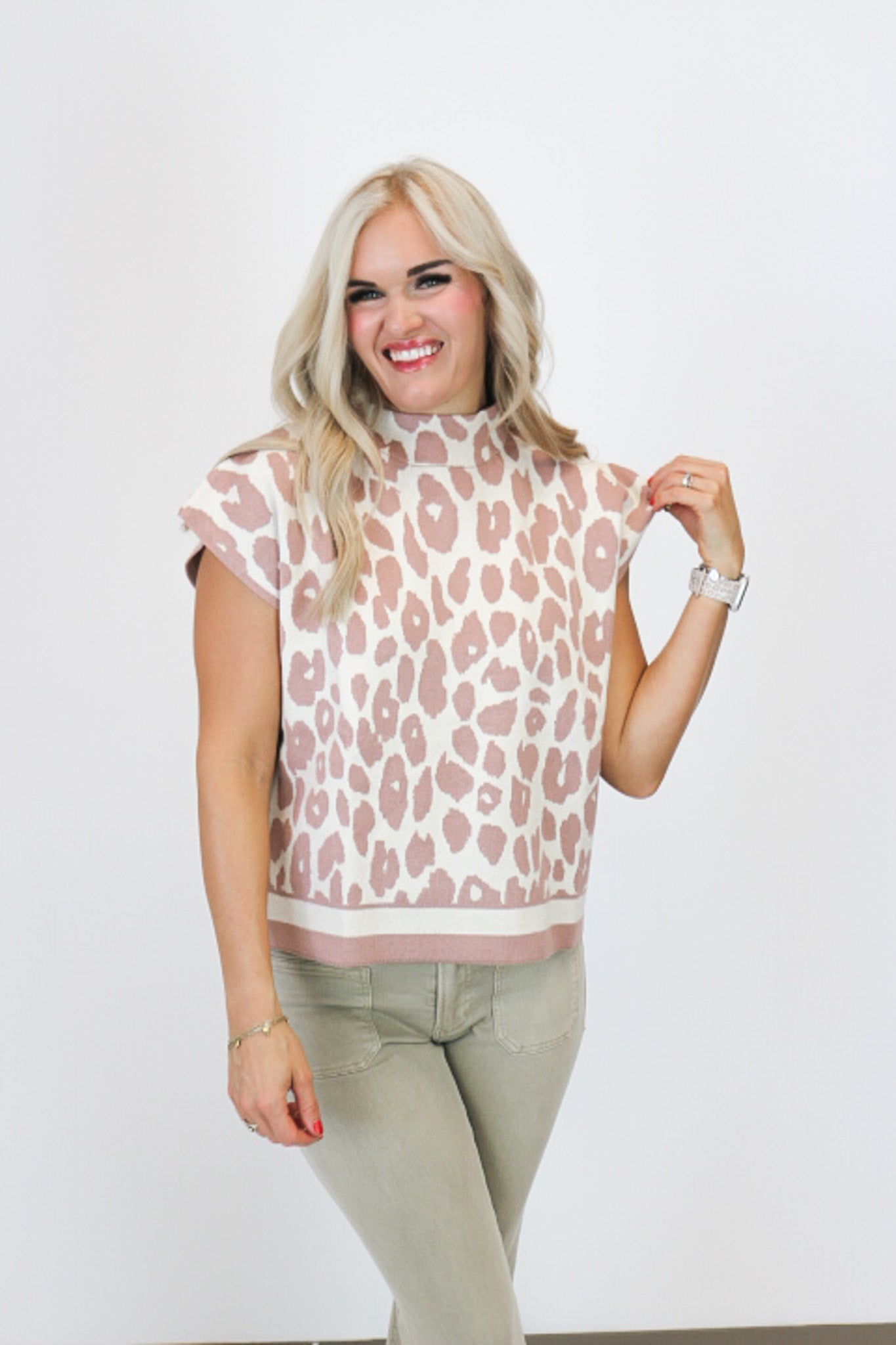 Mixed Feelings Taupe Leopard Sweater