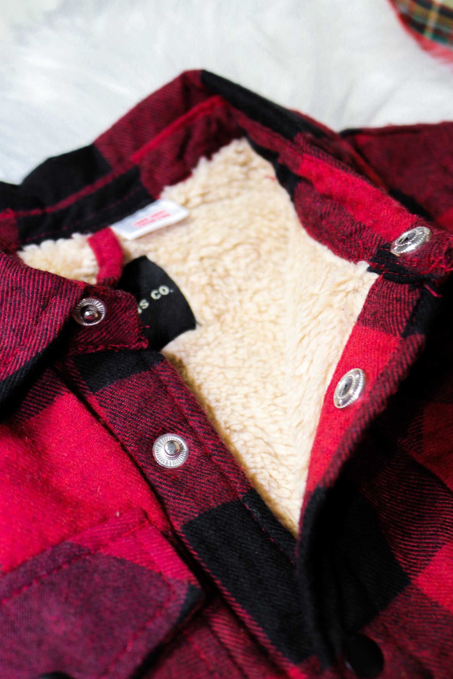 Boys' Silver Jeans Co. Red Sherpa Plaid Shirt