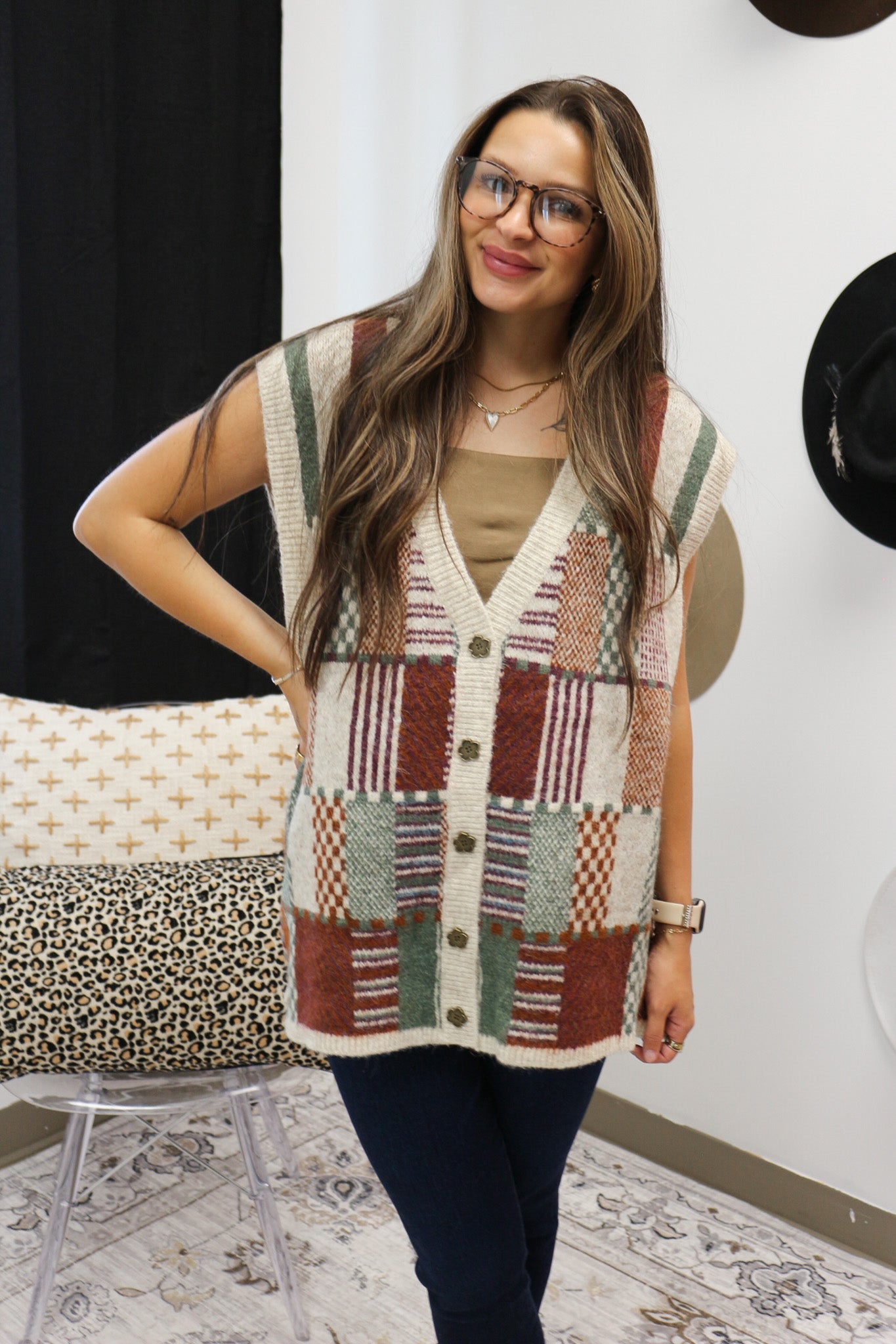 Make An Appearance Brick Sweater Vest