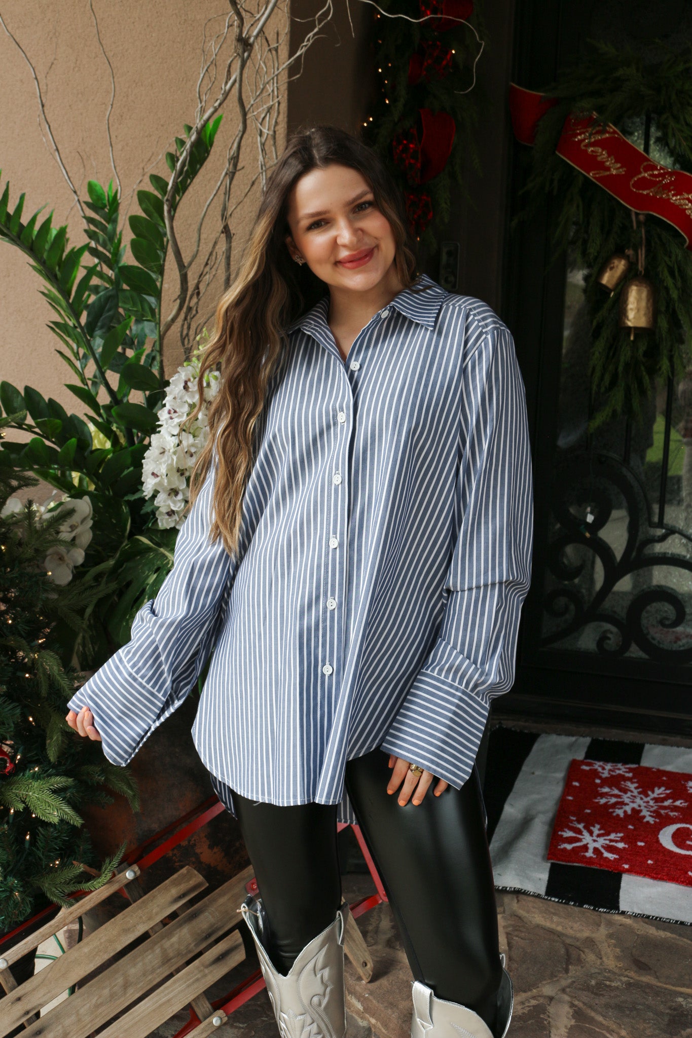 Class Act Marley Striped Blouse -2 Colors