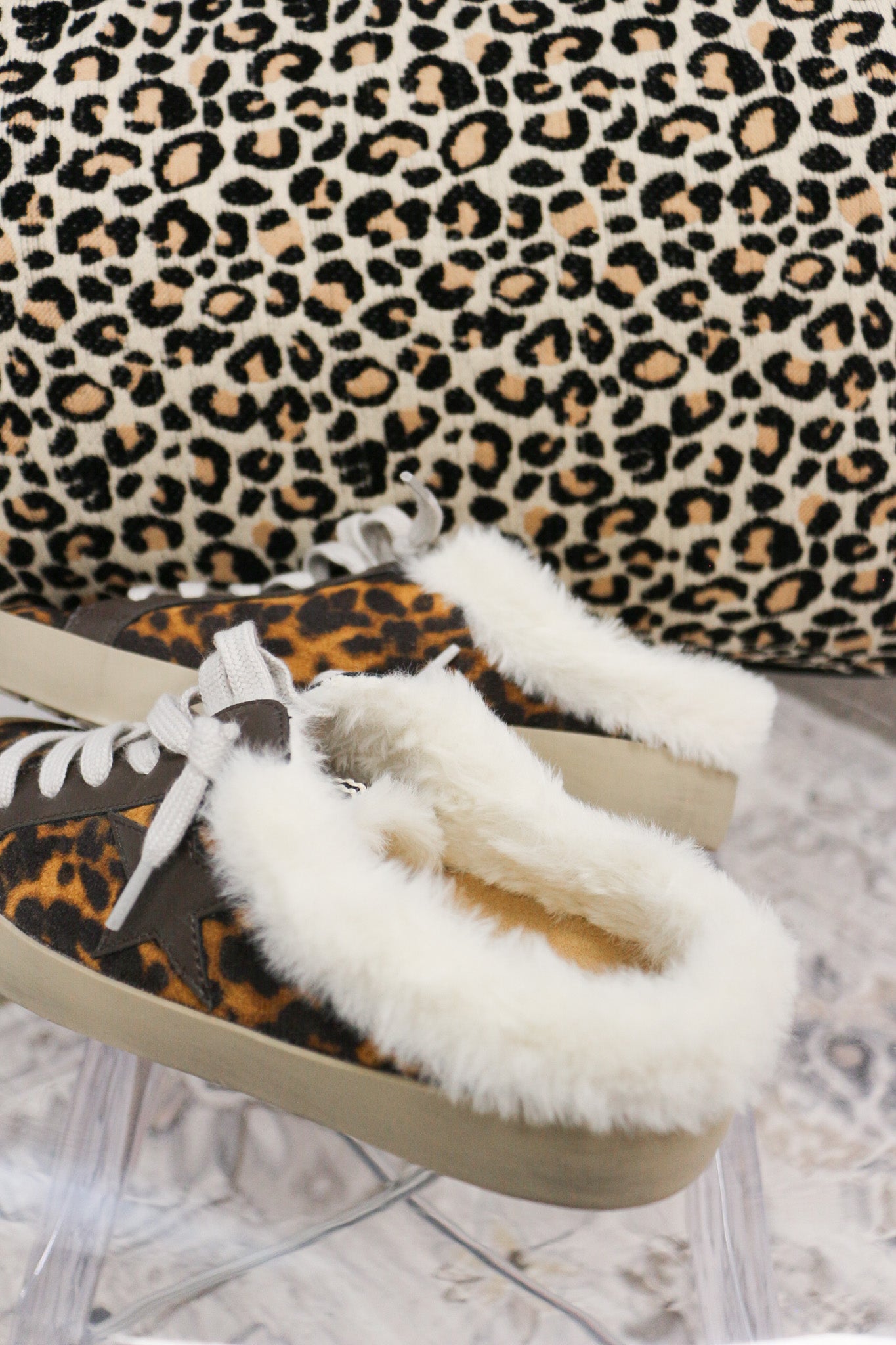 Pinah Fur Leopard Slip On Sneaker By ShuShop