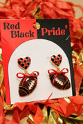 Bow Football Game Day Stud 1.5 inch Earrings