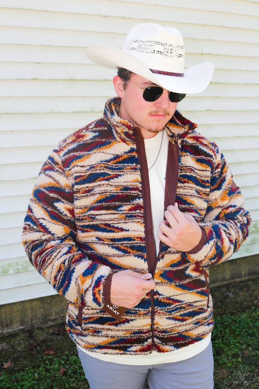 Fleece Saltillo Multicolored Chimayo Zip Up Jacket