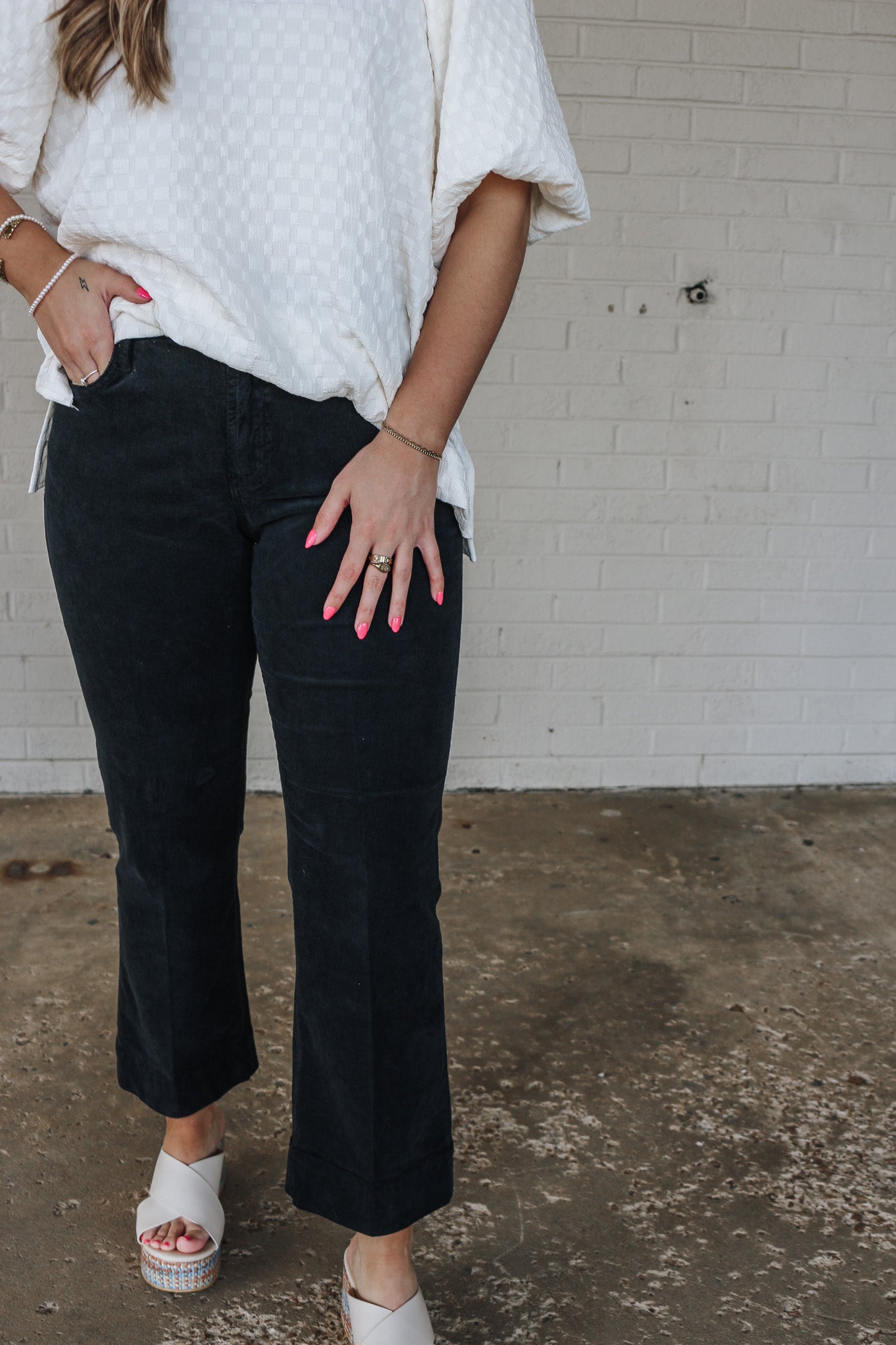 Let's Get Lost Black Corduroy High Rise Flare Jeans